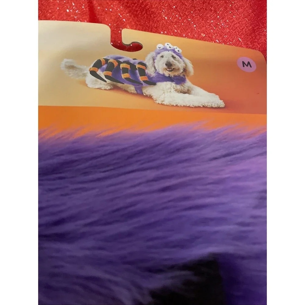 BRAND NEW Boots and Barkley PET Purple Spider Costume 2 piece Medium DOG